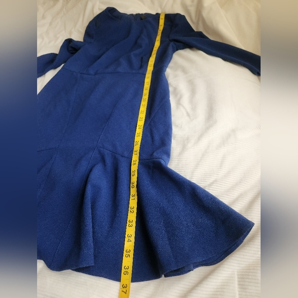 Ann Taylor Sheath Dress Flounced Hem 3/4 Sleeves Royal Blue Sz 2 NWT - Picture 12 of 16
